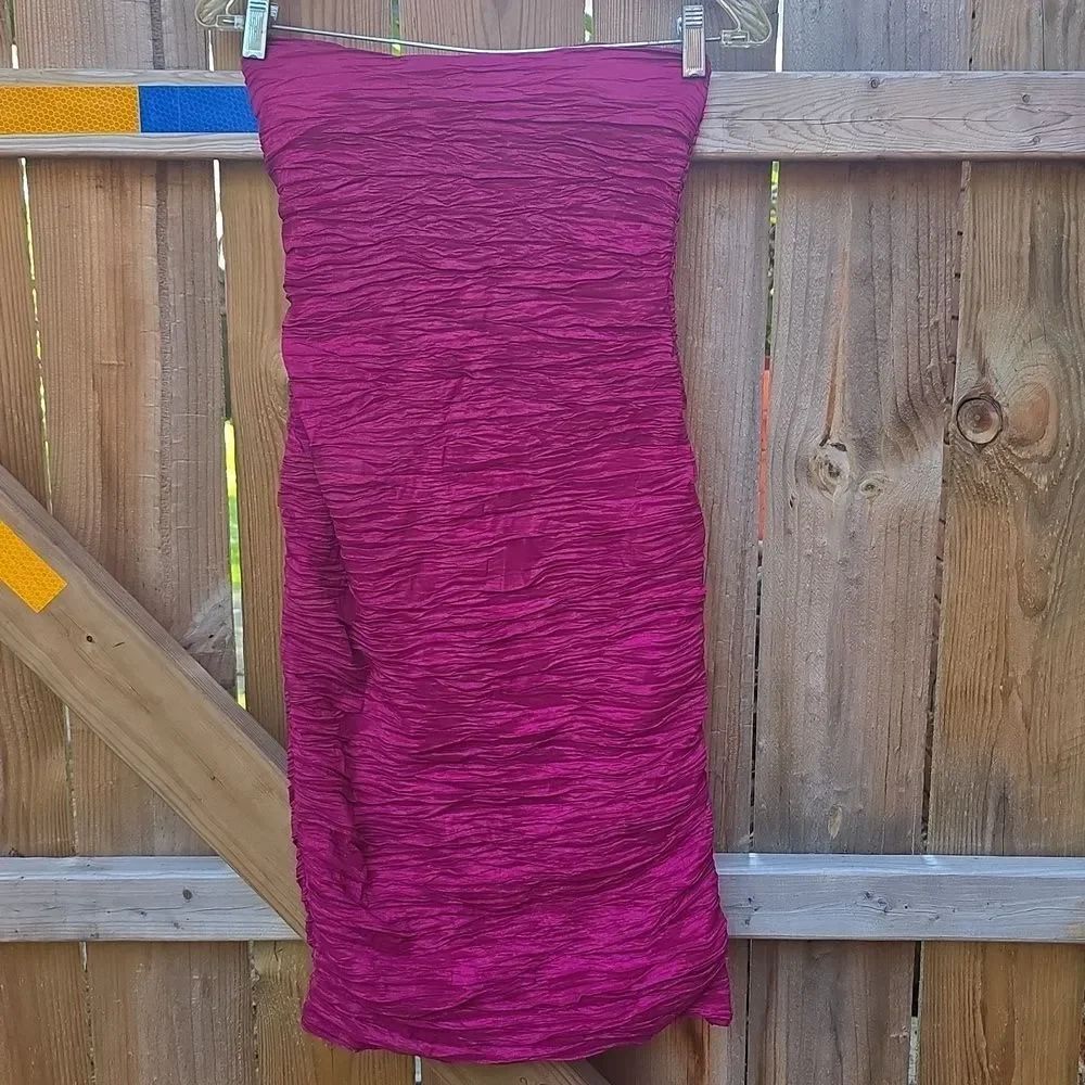 Pink Strapless Textured Dress